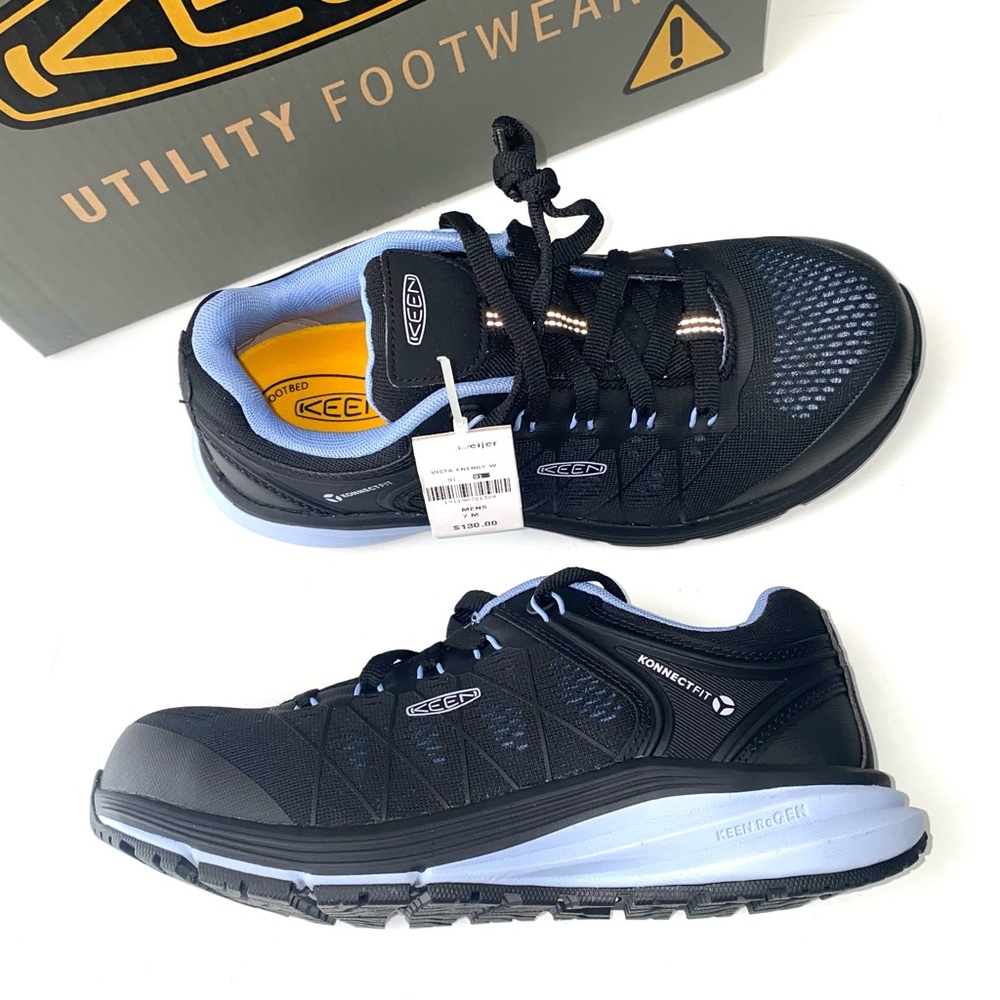 KEEN Utility New $130 Womens 7 Hydrangea/Black Vista Energy Hard Toe Safety Shoe